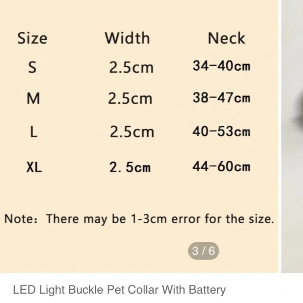 New LED Blue Dog Collar– Solid or Flashing Dog Collar- Size Large